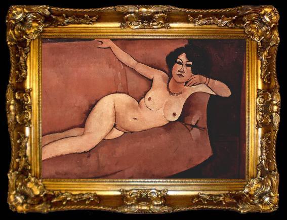 framed  Amedeo Modigliani Akt auf Sofa, ta009-2